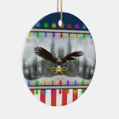 Amerikaanse kerstversiering met patriottische adel keramisch ornament (Rechts)