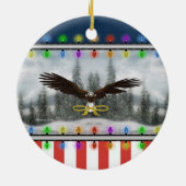 Amerikaanse kerstversiering met patriottische adel keramisch ornament (Achterkant)