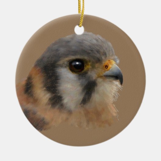 Amerikaanse kestrel keramisch ornament (Voorkant)