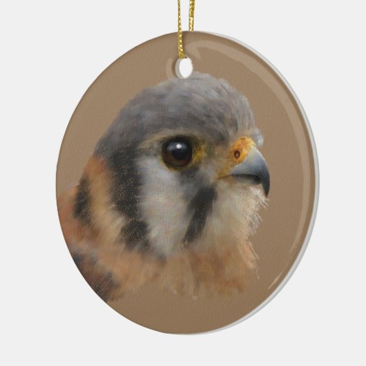 Amerikaanse kestrel keramisch ornament (Links)