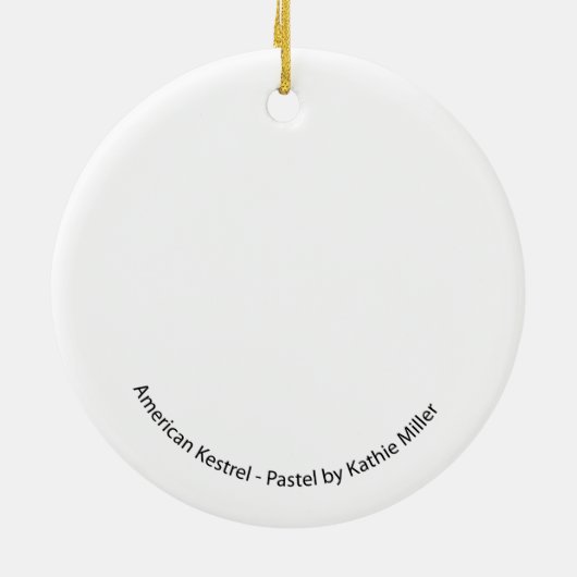 Amerikaanse kestrel keramisch ornament (Achterkant)