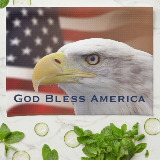 Amerikaanse keukenhanddoek met patriottische God z (Gevouwen)