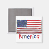 Amerikaanse KINDER vlag Magneet (Voorkant / Achterkant)