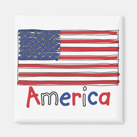 Amerikaanse KINDER vlag Magneet (Voorkant)