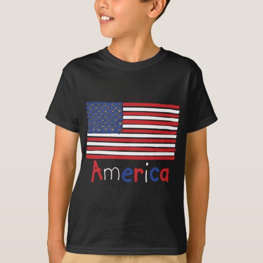 Amerikaanse KINDER vlag T-shirt (Voorkant)