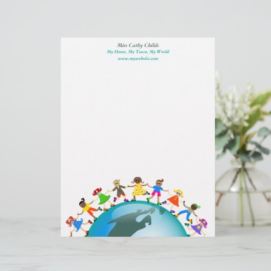 Amerikaanse Kinderen, Briefhoofd Ontwerp (Staand voorkant)