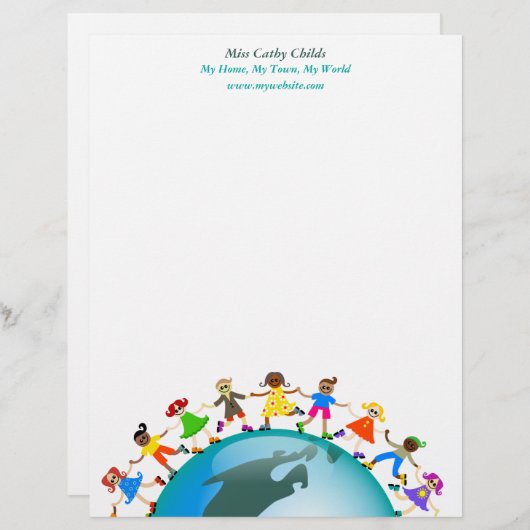 Amerikaanse Kinderen, Briefhoofd Ontwerp (Voorkant / Achterkant)