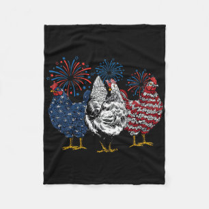 Amerikaanse kip op 4 juli Onafhankelijkheidsdag Fleece Deken