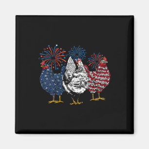 Amerikaanse kippen Dieren Grappig 4 juli Vuurwerk Magneet
