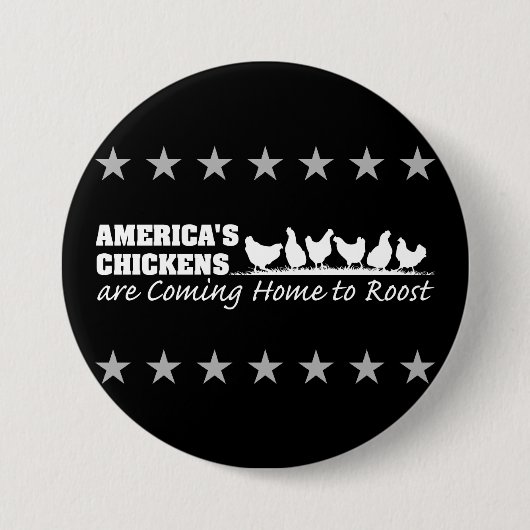 Amerikaanse kippen komen thuis om te rusten ronde button 7,6 cm (Voorkant)