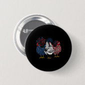 Amerikaanse kippendieren grappig 4 juli vuurwerk ronde button 5,7 cm (Voorkant /achterkant)