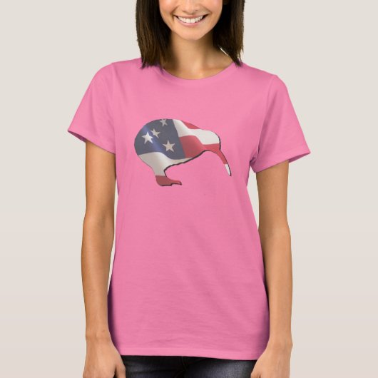 Amerikaanse Kiwi Dames Ringer T-Shirt (Voorkant)