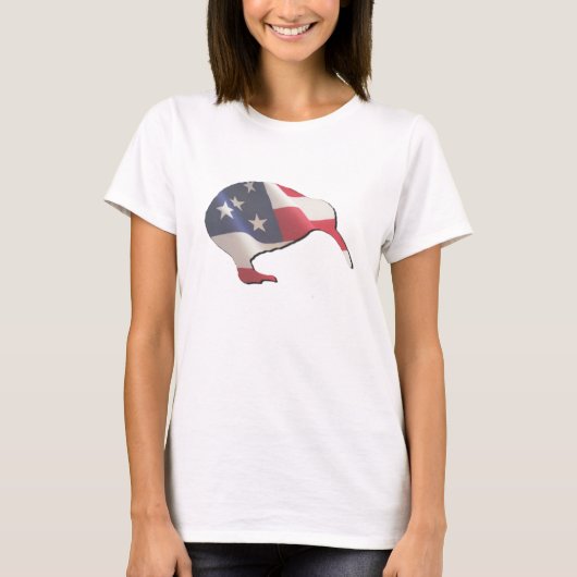Amerikaanse Kiwi Dames Ringer T-Shirt (Voorkant)
