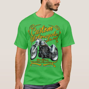 Amerikaanse klassieke aangepaste motorfiets t-shirt