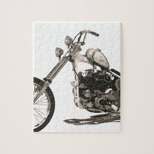 Amerikaanse Klassieke Chopper Motorfiets Legpuzzel (Verticaal)