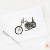 Amerikaanse klassieke Chopper motorfiets Ovale Sticker (Envelop)