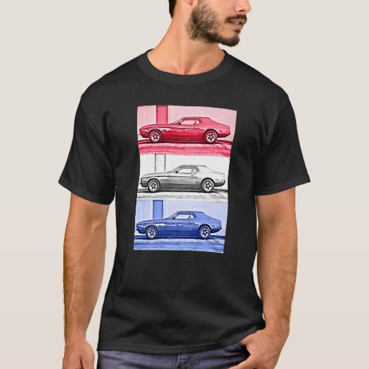  Amerikaanse klassieke spieren Auto A Red White G T-shirt (Voorkant)