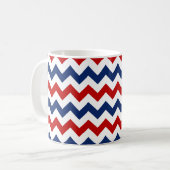 Amerikaanse kleuren Chevron Stripes Koffiemok (Voorkant links)