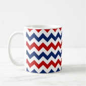 Amerikaanse kleuren Chevron Stripes Koffiemok (Links)