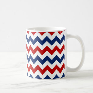 Amerikaanse kleuren Chevron Stripes Koffiemok