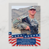 Amerikaanse kleuren Fotopatriottische uitnodiging (Voorkant / Achterkant)
