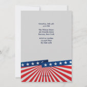 Amerikaanse kleuren Fotopatriottische uitnodiging (Achterkant)