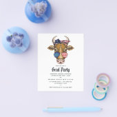 Amerikaanse Koe Afstuderen fotouitnodiging Flyer (Enkel)