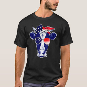 Amerikaanse Koeien patriottische Koe op 4 juli Co. T-shirt