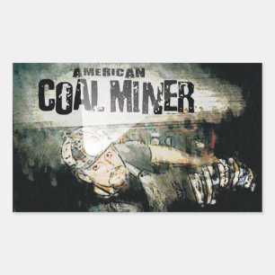 AMERIKAANSE KOLENMIJNER RECHTHOEKIGE STICKER