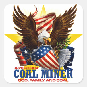 AMERIKAANSE KOLENMIJNER VIERKANTE STICKER