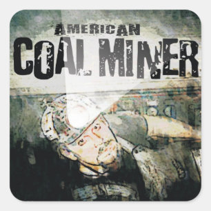 AMERIKAANSE KOLENMIJNER VIERKANTE STICKER