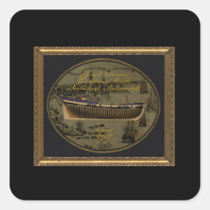 Amerikaanse koloniale schoener Sir Edward Hawke Vierkante Sticker