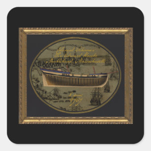 Amerikaanse koloniale schoener Sir Edward Hawke Vierkante Sticker
