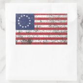Amerikaanse koloniale vlag dertien sterren RUSTIC Rechthoekige Sticker (Tas)