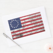 Amerikaanse koloniale vlag dertien sterren RUSTIC Rechthoekige Sticker (Envelop)