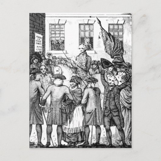 Amerikaanse kolonisten hebben zichzelf uitgeroepen briefkaart (Voorkant)