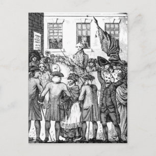 Amerikaanse kolonisten hebben zichzelf uitgeroepen briefkaart