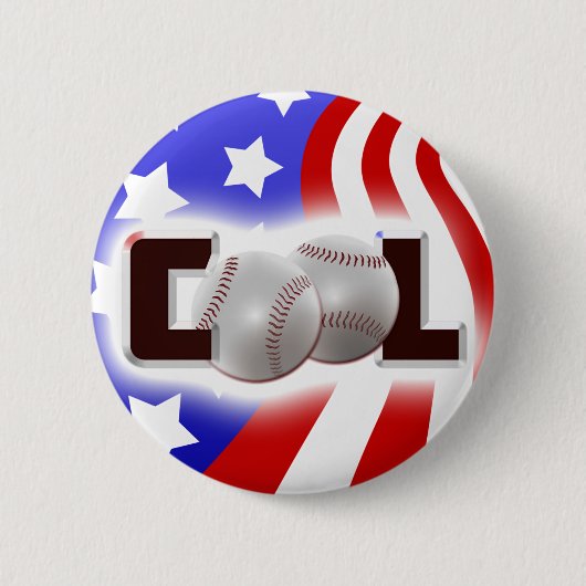 Amerikaanse kool honkbalShine Ronde Button 5,7 Cm (Voorkant)