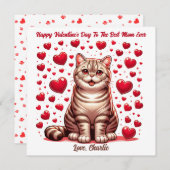 Amerikaanse Korthaar Cat Valentijnsdag Spint Feestdagenkaart (Voorkant / Achterkant)