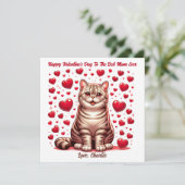 Amerikaanse Korthaar Cat Valentijnsdag Spint Feestdagenkaart (Staand voorkant)