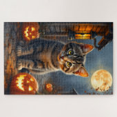 Amerikaanse Korthaar Halloween Portret Kunst Legpuzzel (Horizontaal)