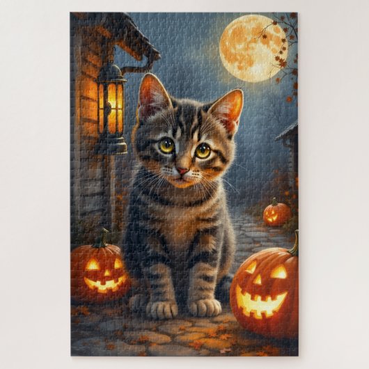 Amerikaanse Korthaar Halloween Portret Kunst Legpuzzel (Verticaal)