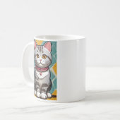 Amerikaanse Korthaar Kat Abstract Art Feline Koffiemok (Voorkant links)