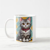 Amerikaanse Korthaar Kat Abstract Art Feline Koffiemok (Links)