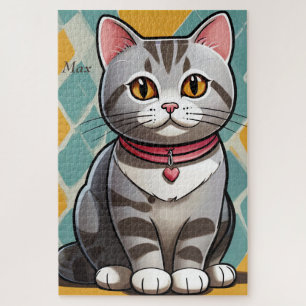 Amerikaanse Korthaar Kat Abstract Art Feline Legpuzzel