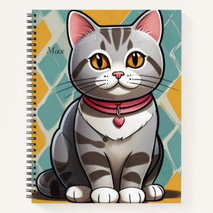 Amerikaanse Korthaar Kat Abstract Art Feline Notitieboek