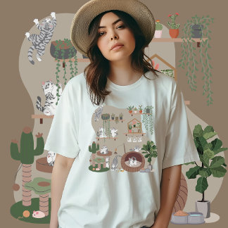 Amerikaanse Korthaar Kat, Spelen in Cat Tree Home T-shirt