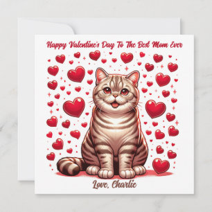 Amerikaanse Korthaar Kat Valentijnsdag Spinnen Feestdagenkaart