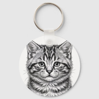 Amerikaanse Korthaar Kattenfiguur Sleutelhanger