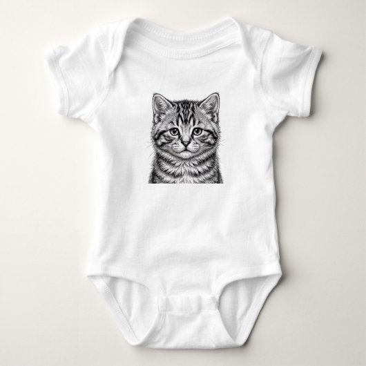 Amerikaanse Korthaar Kitten Baby Pak Romper (Voorkant)